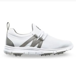 Girl's FJ FootJoy Junior Leisure Golf Shoes Gray/White Size 1